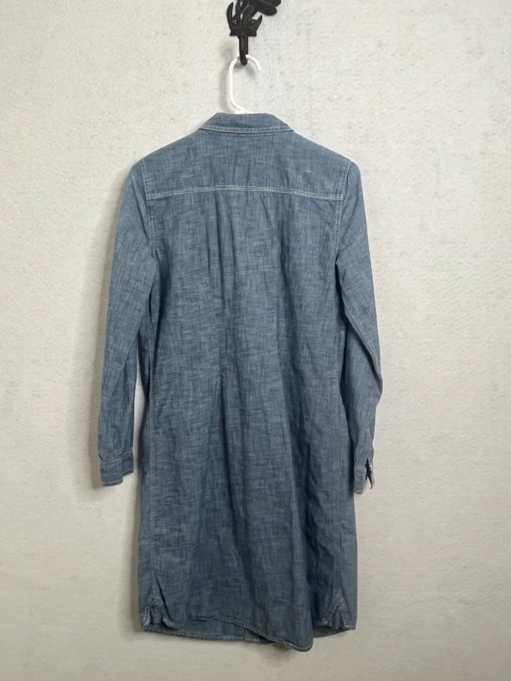 Lands’ End Chambray Shirt Dress Size 6 Button Front Denim Blue - Picture 2 of 4
